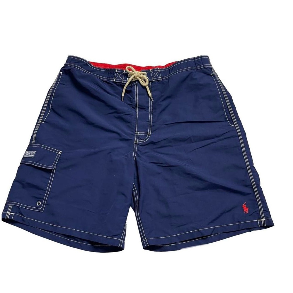 Polo Ralph Lauren Men's Swimwear Shorts Navy Blue Size XL Red Pony